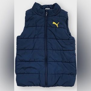 Puma Kids Navy Blue Vest with Yellow Logo